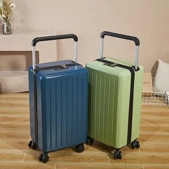 Širok prugasta kofer na kotačima, student kolica za muškarce i žene, jednostavan poslovni kofer za putovanja, trendy torba za lozinku