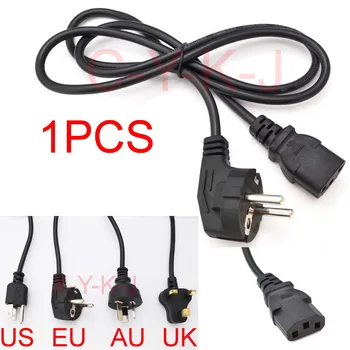 1 kom. Univerzalni kabel za napajanje s 3 zupca, kabel duljine 1 m, zidni utikač Uk/EU /US/AU za desktop pisača i monitora