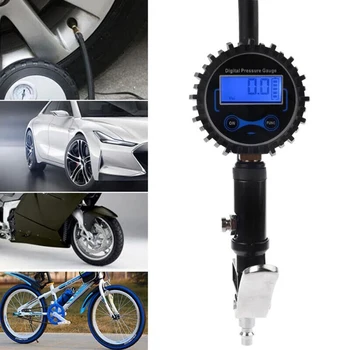 Digitalni osjetnik tlaka u gumama, pištolj za napuhavanje automobilskih guma od aluminijske legure, Pneumatski pvc pumpa za gume za motor, bicikl, auto