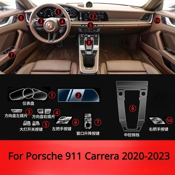 Za Porsche 911 Carrera 2023-2019 dodatna Oprema za interijer folija prozirna TPU Kućište mjenjača Središnja konzola Naljepnica za popravak ogrebotina