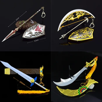 Novi junak-master oružja Zelda Legenda Kingdom Tears, Mač Hailia Shield, Metalni privezak za ključeve, Plišani Ventilator, Подарочное ukras