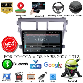 SAD-Android 10,1 Auto DVD player, Radio Navi GPS Wifi Stereo za Toyota VIOS Yaris 2007-2012 Auto Radio Media Mp5 Player