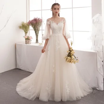 Jednostavna Vjenčanica 2019 New Bride s lako Luksuzni vlak na Jedno rame Princeza Dream Forest Malog Djeteta