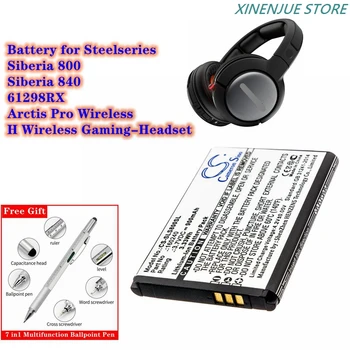 Baterija za bežične slušalice 3,7 U/900 mah 160240 za Steelseries 61298RX, H Wireless Gaming Slušalice, Sibir 800, Sibir 840