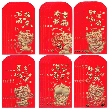 30 Kom darove 2024 Crvena torba-koverti Papirnate omotnice Proljetni festival Novca Kineski džep Nova godina
