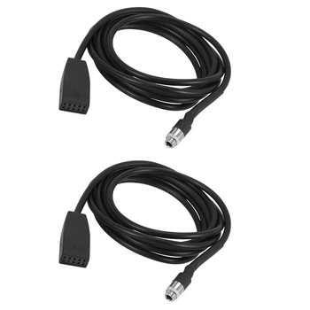 2X Kvalitetan crni 10-pinski konektor od 3,5 mm za auto USB adapter AUX IN za BMW E39 E53 BM54 X5 E46