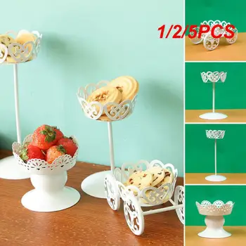 1/2 / 5PCS bijele boje metalni stalak za vjenčanje tortu, kolač, desert, željezni držač za dekor zurke