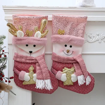Božićni ukras, Pliš čarape sa šljokicama, Dječja torba za čokolade, Viseće dekoracije za starije osobe, Čarapa