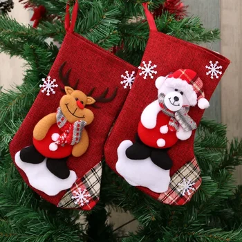 Božićne Čarape Čarape Santa Snjegović Viseće Ukrase Za Božićno Drvce Božićni Ukras za Dom Novogodišnji Navidad Poklon Paketi Za Čokolade