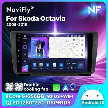 Za Škoda Octavia 2008-2013 Auto Radio Media Player Navigacija GPS Android 13 Surround zvuk 4G puni Netcom 8 core 8G + 256G