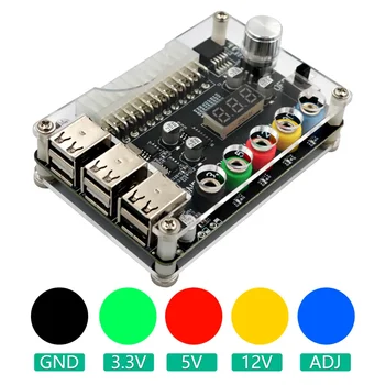 24-pinski blok za napajanje ATX, razvodna naknada, adapter modul sa podesivim naponom, 6 portova USB 2.0, podrška QC 2.0 / QC 3.0, akril telo