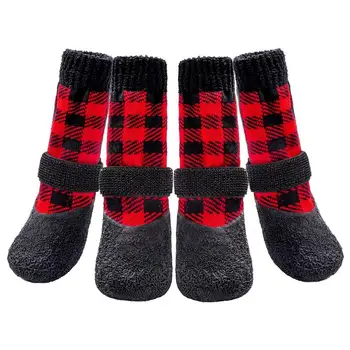 Čarape za pse na zimu, toplo đonovi zaštita za noge kućne ljubimce s podesivim trakama, 2 para vodonepropusna čizma za pse, đonovi cipele