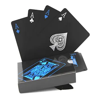 Crno-plave plastične igraće karte Čvrste plastične kartice od PVC-a, vodootporan igraće karte za kućne zabave