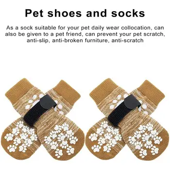 Prozračna pletene čarape za pse, vodootporan čarape za pse s podesivim remenčićima, protuklizni zaštitnik za kandži u zatvorenom prostoru, za skliskim