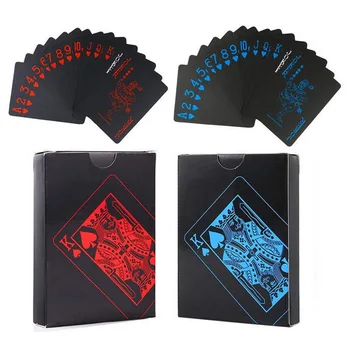 54 kom. Vodootporne PVC, čist Crni, pakiran u čarobnu kutiju, Plastičnu skup igraće karte, špil, zbirka alata za klasične trikove, Poker