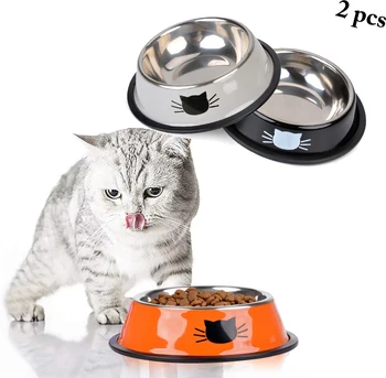 Nova zdjela za kućne ljubimce pse i mačke od čvrstog nehrđajućeg čelika, neklizajući zdjelice za vodu i hranu za štence, posudu za hranjenje kućnih ljubimaca, zdjela za pse, oprema za kućne ljubimce