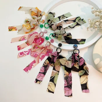 Modni šarene naušnice od tkanine s lukom u boemskom stilu, naušnice od smole za žene, poklon nakit
