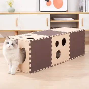 Ekološka igračka-tunel za mačke, kreativno igračka za štence, tunel za mačića s očima, interaktivna igračka, tuneliranje miš kitty igračaka za kućne ljubimce
