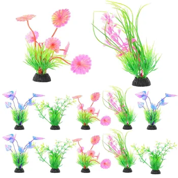 12 kom. vodene biljke akvarij Pribor za akvarij Dekor pijesak stolne dekoracije dekori PVC