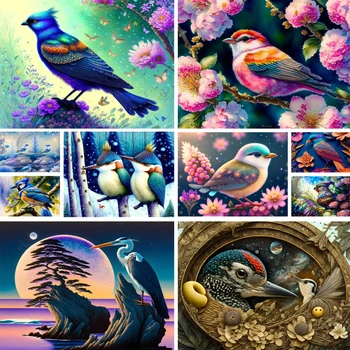 Životinje, Ptice, cvijeće, Ručno oslikane po brojevima, Set uljanih boja 50 * 70, platno, slikarstvo, Novi dizajn za djecu, Veleprodaja, za crtanje