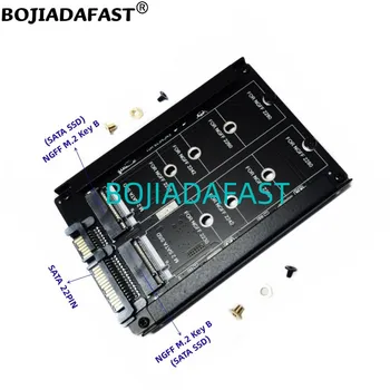 Card-adapter SATA SSD-converter 3.0 22PIN s dvostrukim priključkom 2 M. 2 NGFF Key-B.