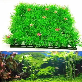 Zelena trava, realno umjetna biljka, akvarij, akvarij s ribama, Vodeni travnjak, ornament