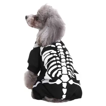 Odjeća za pse-kostura, kostimi za pse na Noć vještica za srednje pse, domaći Pas, Mačka, Halloween, Kostur, lubanje, slatka majica, Štene, mačić