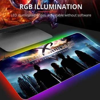 RGB podloga Za miša Sumrak Lovci Tepih S pozadinskim Osvjetljenjem Mause Pad Anime podloga Za Miša Veliki LED PC Gamer Gaming Laptop Xxl Računalni Stol Ured Miša