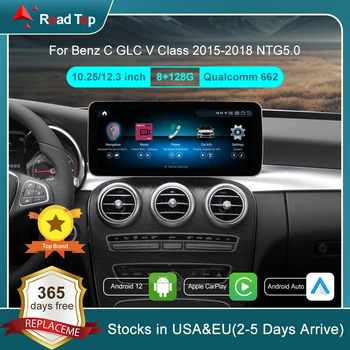 Android 12 8G Auto Radio, GPS Navigacija, Bluetooth i WiFi Zaslon Glavnog Uređaja za Mercedes Benz C GLC V Class W205 S205 W447 2016-2019