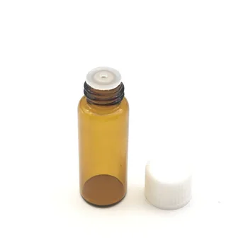 5pcs Mini-boca amber stakla volumena 5 ml, sa уменьшителем otvora i poklopcem, Mala boca za esencije