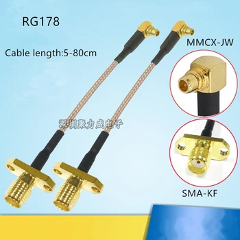 1pc rf koaksijalni kabel MMCX-JW do SMA-KF (unutarnji otvor) kabel adapter SMA-KF na MMCX produžni kabel skakač 5-80 cm dužina kabla