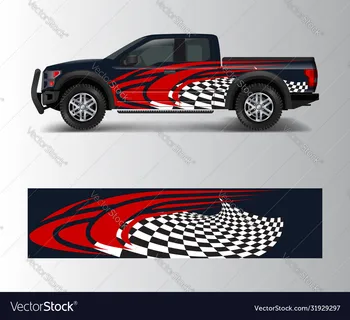 Oznaka za vozila sa mrežom kamioneta, potpuno umotan naljepnica za automobil, Dekorativna naljepnica za tijelo, utrkujući grafička oznaka, vinil film, Moderan dizajn, crveni retro
