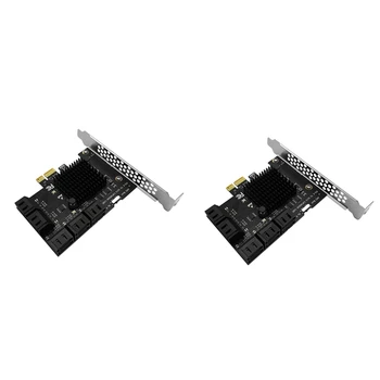 2X 10-port kartica za proširenje 3.0 na Pcie X1, adapter za PCI Express SATA, konverter SATA3 6G s hladnjaka za Windows