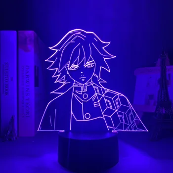 Kimetsu No Yaiba Giyu Tomioka za Uređenje Spavaće sobe noćno svjetlo Dar Manga 3d Svjetlo Demon Slayer Soba Dekor Anime Led Žarulja