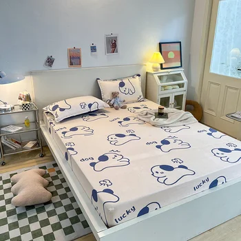 Yaapeet, elastična krevetu s uzorkom slatka štene, povez za krevet za dječaka i djevojčica, prekrivač za madrac king size.