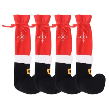 Božićni torbica za noge stolica Za svečane dekoracije Namještaja čarapa Božićni presvlaka za namještaj Soft фланелевые čarape za noge stolice