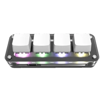 Программирующая makro-prilagođena tipkovnica RGB s 4 tipke, žičano mini-gumb Copy Paste, igraća tipkovnica, Mehanički Macropad Hotswap, bijela