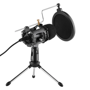 Kit видеомикрофонов s utikačem od 3,5 mm, kućni stereo mikrofon, stolni stativ za PC, video za YouTube, chat na Skype, snimanje igre podcaste