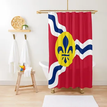 Zavjese za tuširanje sa motivima zastave St. Louis, Missouri, ukrasne zavjese za kupaonicu