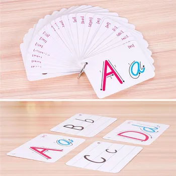Engleska flash kartica od 26 slova, ploča sa slovima abecede, napisana od ruke s kopčom, Edukativne igračke Montessori za djecu, koji uče engleski jezik