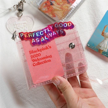 Prozirne kratke novčanik od PVC-a za djevojke Milkjoy, laserski holografski novčanik za kovanice, ženski Transparentno blještavo novčanik-визитница sa slovima