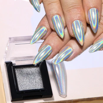 Laser holografska prah za nokte Chrome Magic Mirror Dizajn sa šljokicama Pigment za nail art Utrljavanja pahuljice prašine Sjajan ukras za manikuru NFF23