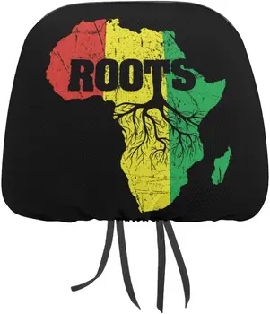 Karta Afrike Reggae Rasta Roots Torbica Za naslona za glavu Sjedala Pribor Zaštitnik naslona za glavu Vozila Univerzalno Pogodan Za Sve Automobile Kamione 2 KOM.