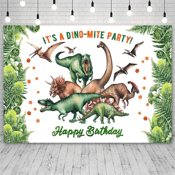 Avezano Happy Birthday Background Stranke s DINOSAURIMA, Dinosaur, Dječak iz džungle, Pozadina za fotografiranje u studiju, Фотозона, Dekor za fotografiju pucati