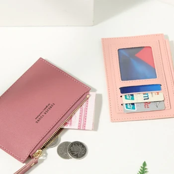 Muška i ženska kreditna kartica s patent zatvarač od umjetne kože, однотонный torbica za posjetnice, именная kartice, blagdanski dar