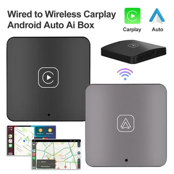 Žični i bežični adapter za CarPlay Android Auto Auto adapter WIFI Bluetooth Plug and play Automatsko uparivanje za Bežični ključ Carplay