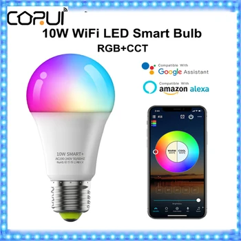 Lampa CoRui E27 snaga od 10 W WiFi Smart Bulb Radi Alexa RGB CW Corlorful Funkcijom Tajmera sa Podesivim Blistave Svjetlosti Daljinskim Glasovnim Modula Lampe