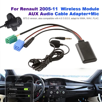 Adapter audio Auto Bluetooth-kompatibilni kabel-ac ispravljač s mikrofonom, radio, stereo, AUX kabel adapter za Renault Popis ažuriranja Radio