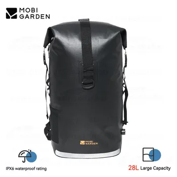 MOBI GARDEN Outdoor Camping IPX6 Vodootporna torba preko ramena, 28-litarski ruksak velikog kapaciteta, sportsku torbu za putovanja сверхлегкая Crna torba za odmor