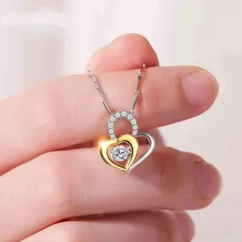 Moderan костяная lanac s kraćim ključem Privjesak u obliku srca Ogrlica za slike u obliku srca Nakit drugog stila